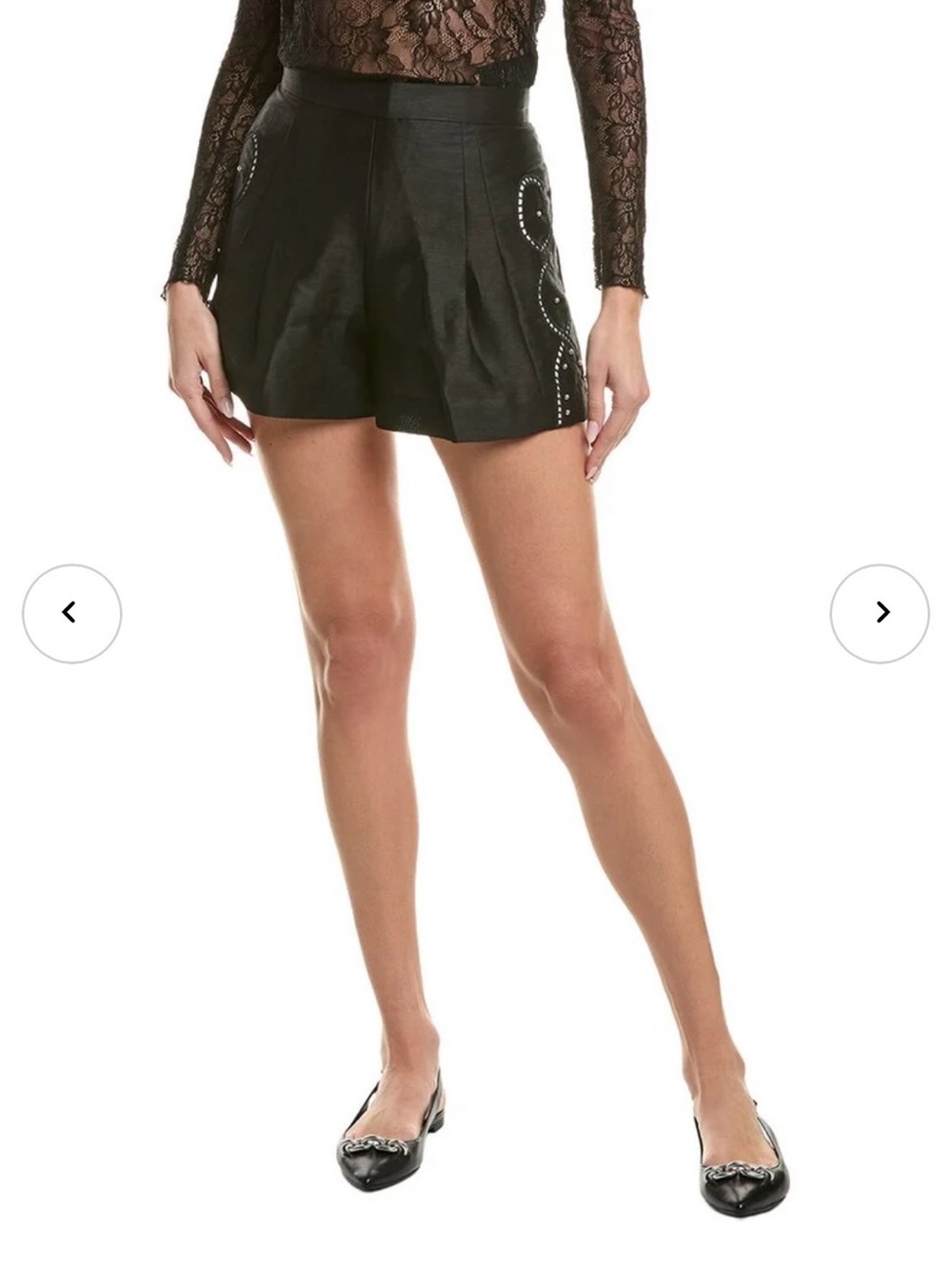 Maje Black Linen Blend High-Waist Tailored Shorts